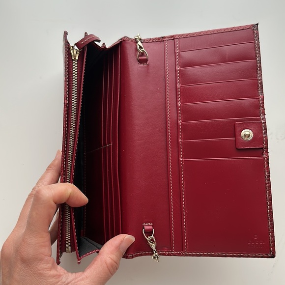 Authentic Gucci python leather wallet on chain - crossbody or clutch - Picture 6 of 10